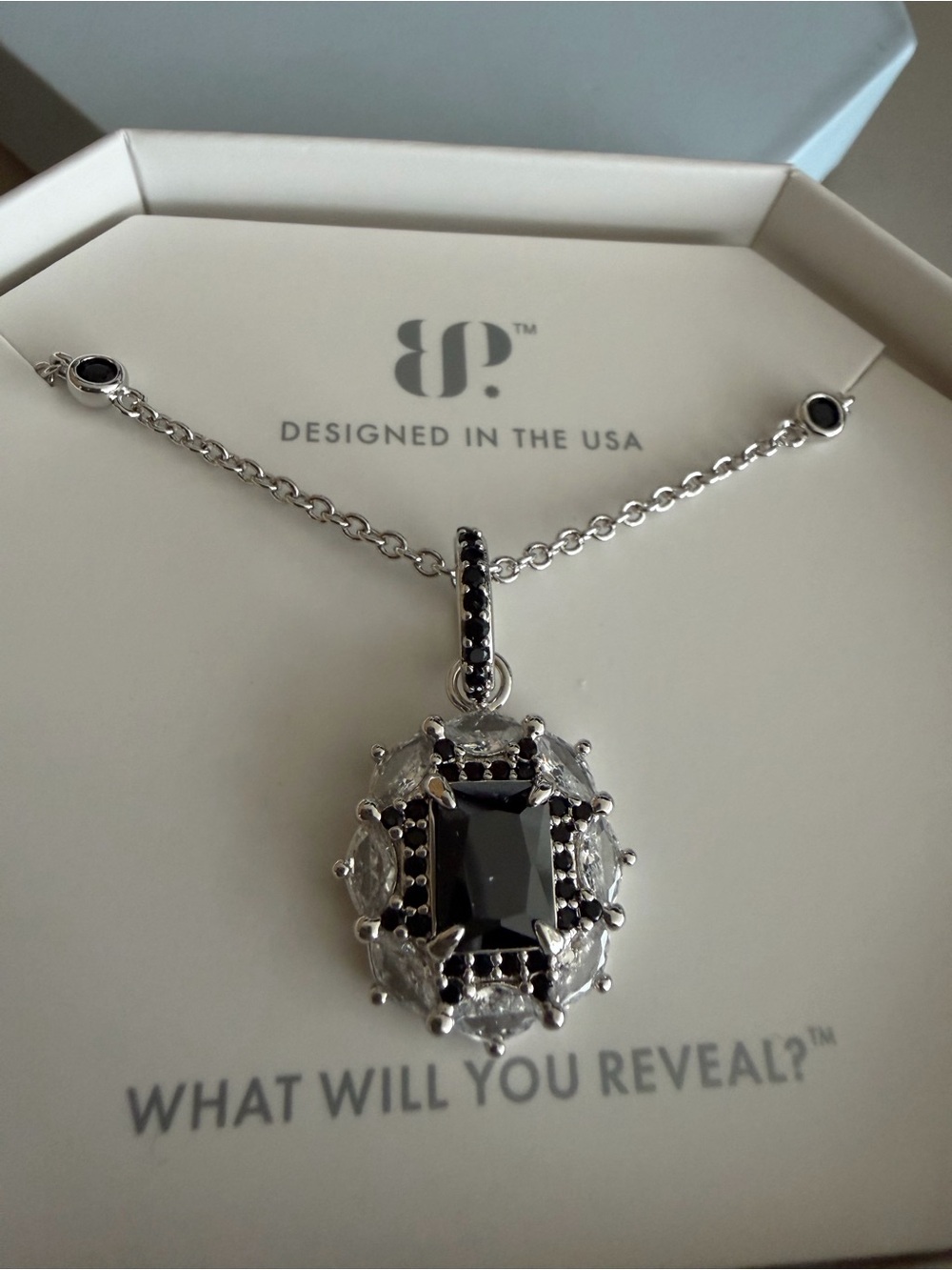 Bomb Party “Dangerously Divine” Necklace | Black Onyx CZ | Rhodium